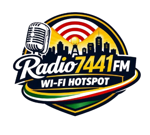 Radio 7441 FM colorful station logo
